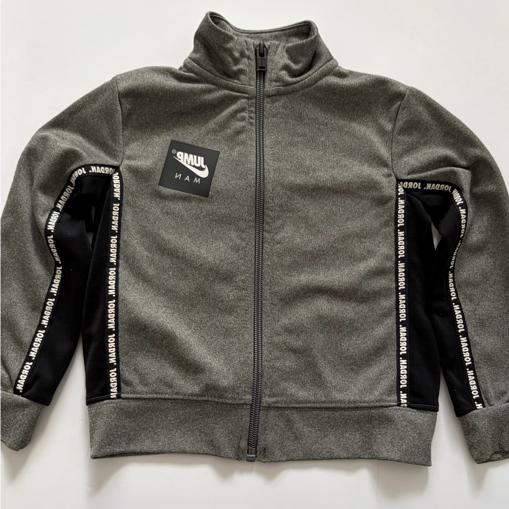 Nike Boys' Gray and Black Zip-Up Jean Jacket